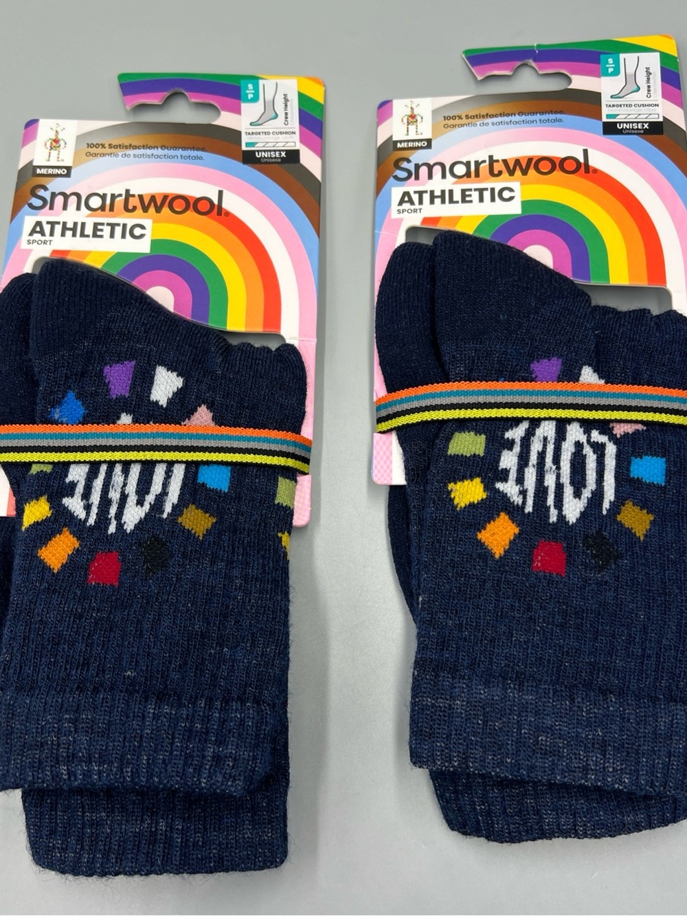 Smartwool Merino "Love" Athletic Sport Hike & Run Socks, Crew. Women's Sz Small